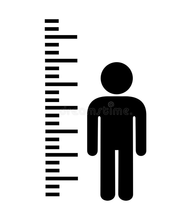 Man Tall Scale Icon. Vector Illustration Height Symbol Stock