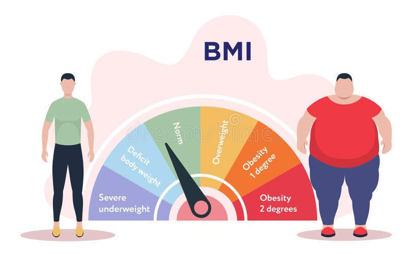 Body Mass Index Chart, BMI of Man and Woman Scale Stock Vector -  Illustration of female, obesity: 237222034
