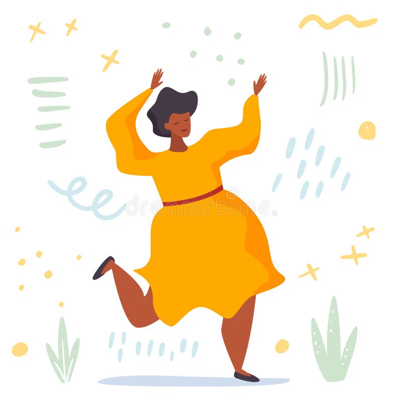 Happy Size Women Together.Lets Dance Illustration - Illustration of concept, colorful: 172274910