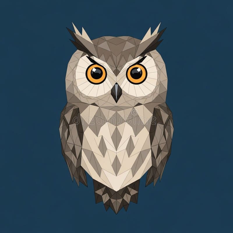 Body, with striking, large orange eyes and distinctive triangul royalty free illustration