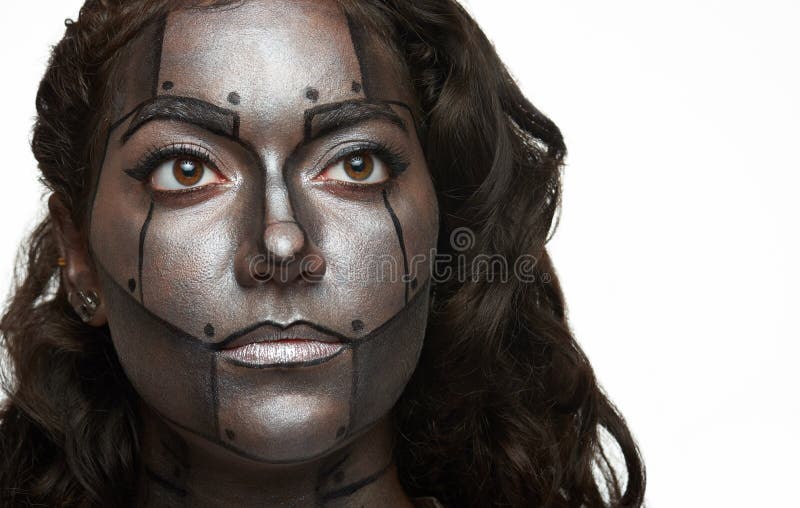 Catrina skull portrait stock photo. Image of sugar, paint - 78597012