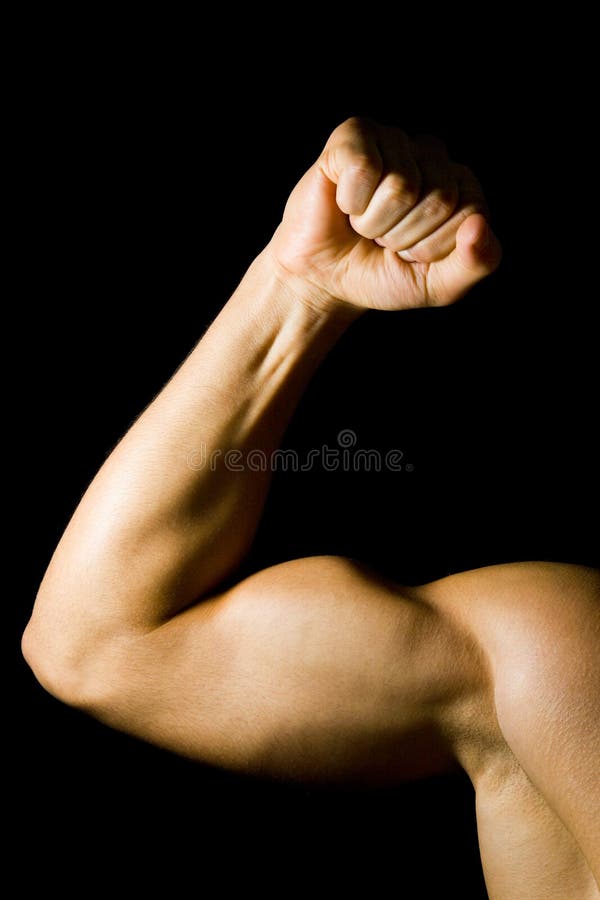 Man flexing his bicep muscle. Man flexing his bicep muscle