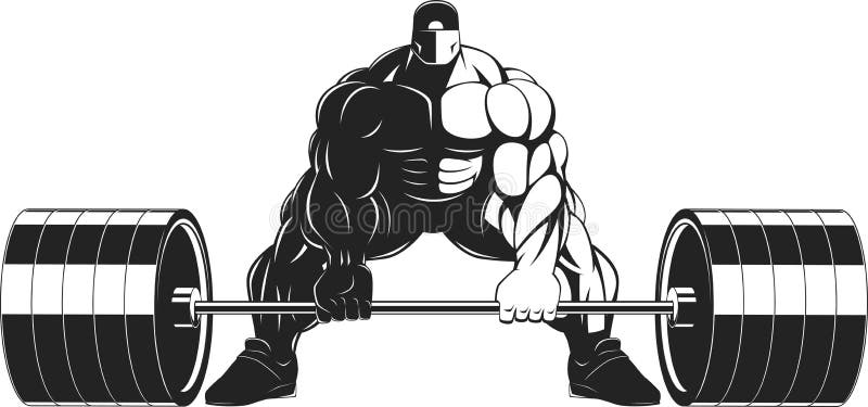 Bodybuilder with a barbell stock vector. Illustration of person - 52102336