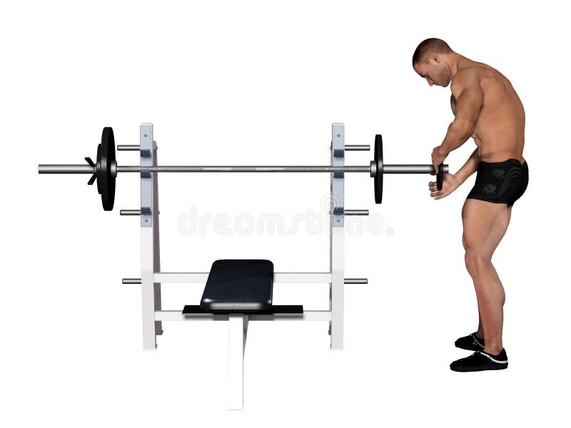 Bodybuilder changing weights vector illustration