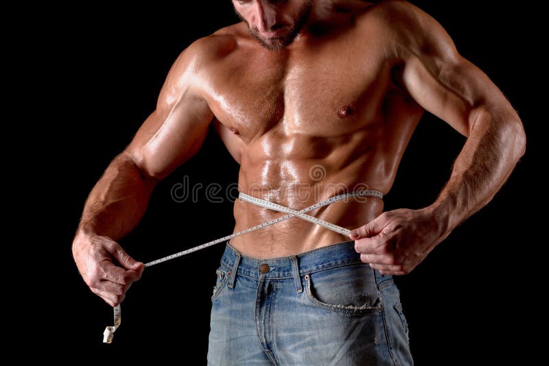 Bodybuilder with tape measure Stock Photo by ©kegfire 86171124