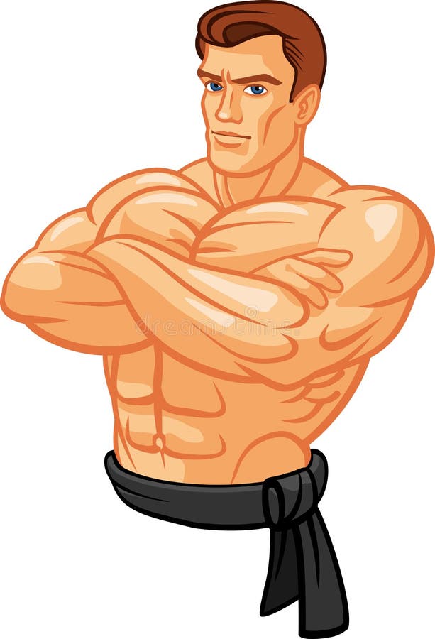 Bodybuilder with Muscular Arms. Stock Vector - Illustration of cartoon, muscle: 166194402 Bodybuilder with Muscular Arms. Stock Vector - Illustration of cartoon, muscle: 166194402