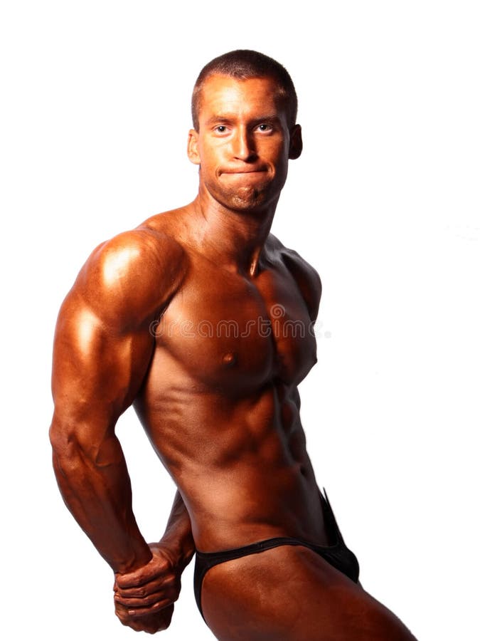 Bodybuilder posing stock photo. Image of attractive, male 16697524