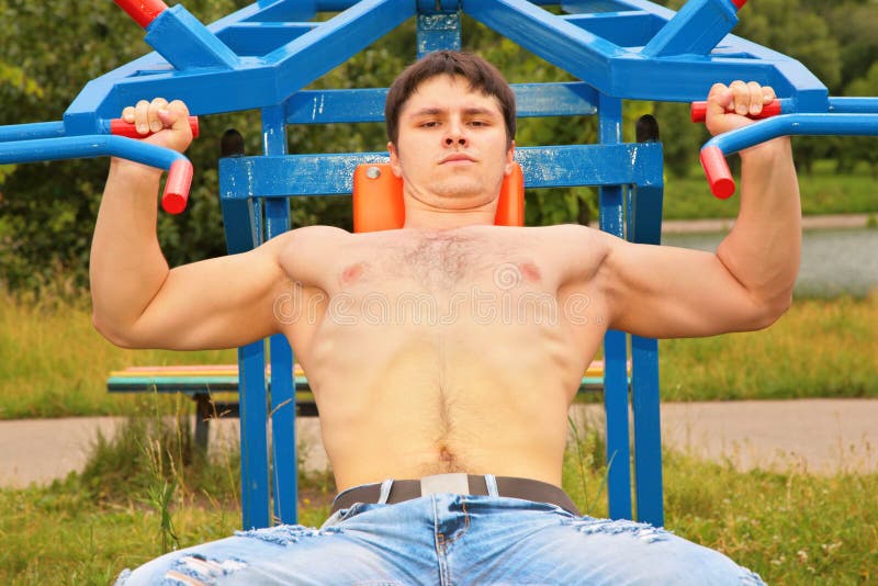 Buff guy in tank top stock photo. Image of crossed, jeans 1406048