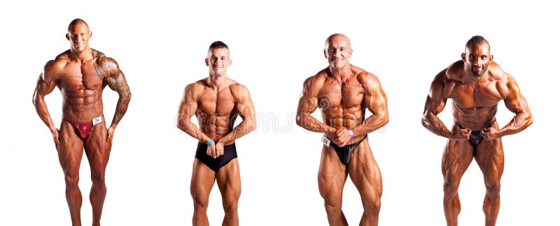 Bodybuilders posing stock photos