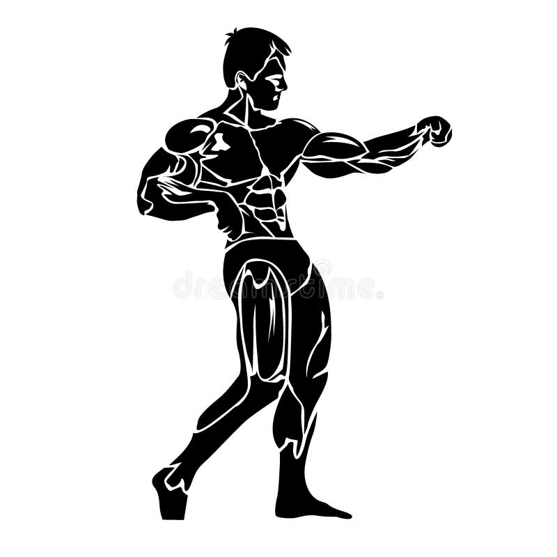 Bodybuilder Posing, Icon, Vector Stock Vector - Illustration of power ...