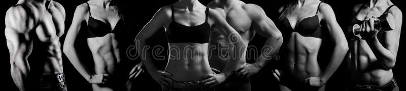 Bodybuilding. Man Och Kvinna Arkivfoto - Bild av athirst, bifokal: 39906080
