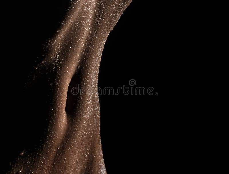 Bodyscape of a Nude wet belly