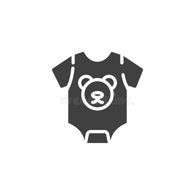 Bodysuit одежду ребенка со значком вектора печати медведя иллюстрация вектора