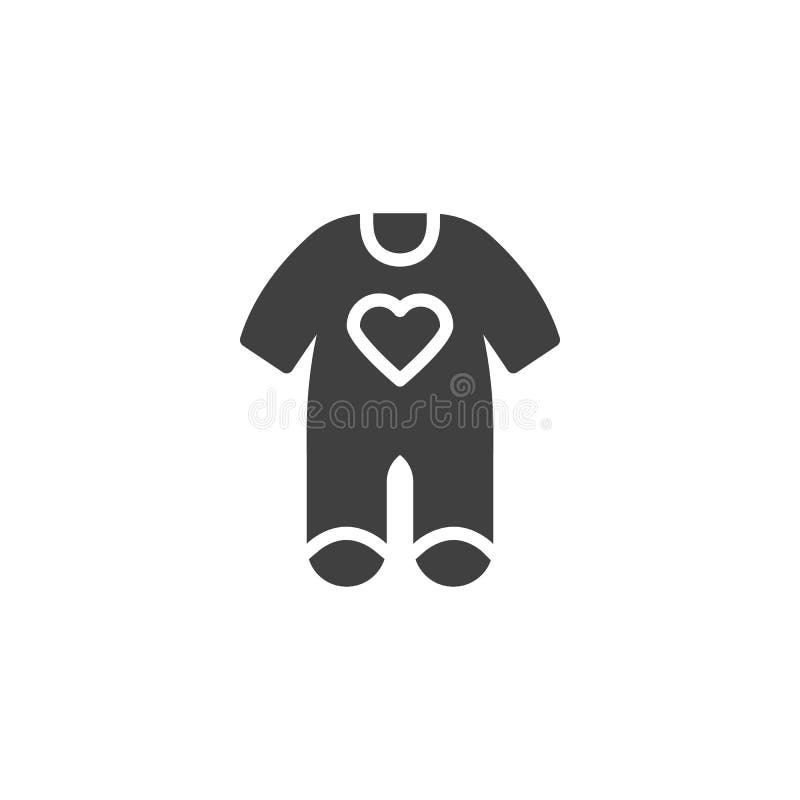 Bodysuit одежды ребенка со значком вектора сердца иллюстрация вектора