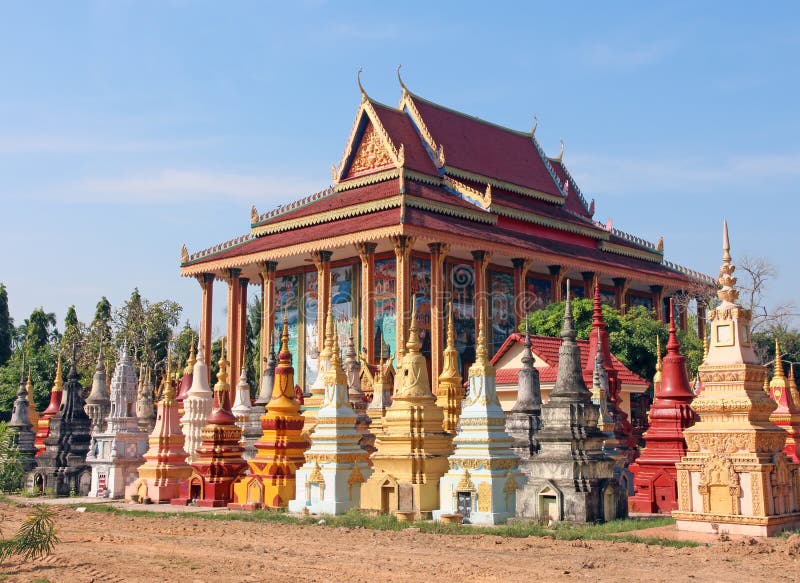 Boeddhistische begraafplaats in Kambodja