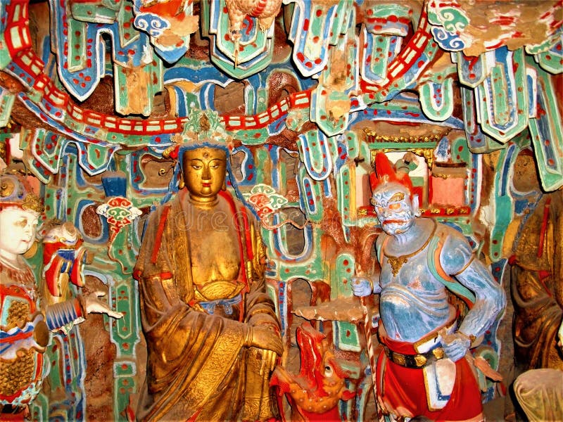 Boeddhistische kunst en beeldhouwwerk, heldere kleuren en godsdienst stock afbeeldingen Boeddhistische kunst en beeldhouwwerk, heldere kleuren en godsdienst stock afbeeldingen