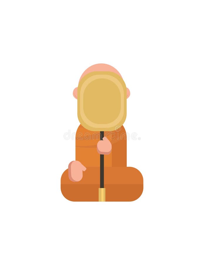 Boeddhistische monnik in oranje robes stock illustratie Boeddhistische monnik in oranje robes stock illustratie