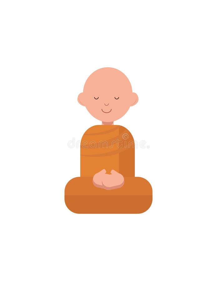 Boeddhistische monnik in oranje robes vector illustratie Boeddhistische monnik in oranje robes vector illustratie