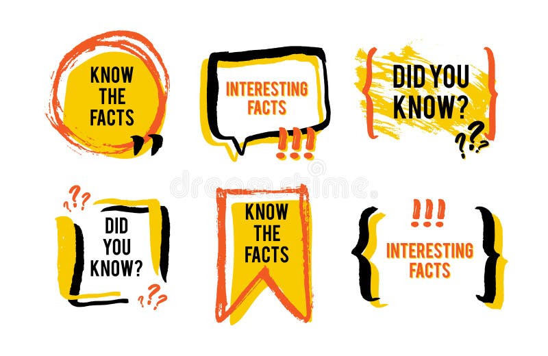 Interesting facts speech bubble icon. Fun fact idea label. Banner for business, marketing and advertising. Funny question sign for logo. Vector design element with hand brush strokes isolated on white. Interesting facts speech bubble icon. Fun fact idea label. Banner for business, marketing and advertising. Funny question sign for logo. Vector design element with hand brush strokes isolated on white