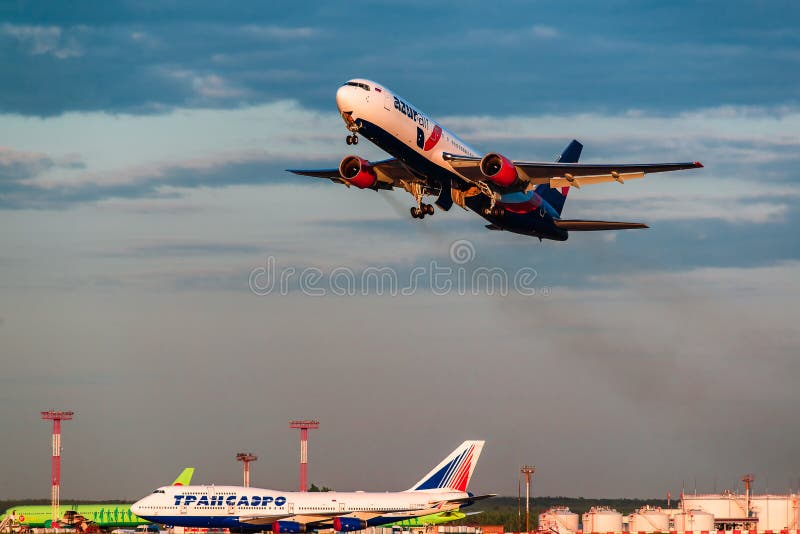 Boeing 767 AzurAir Airlines take off from airport