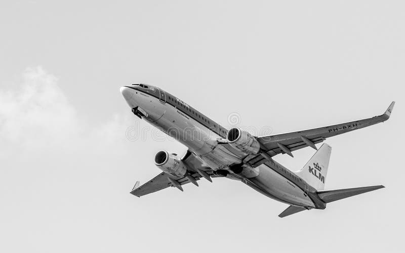 Boeing 737 in Black and White