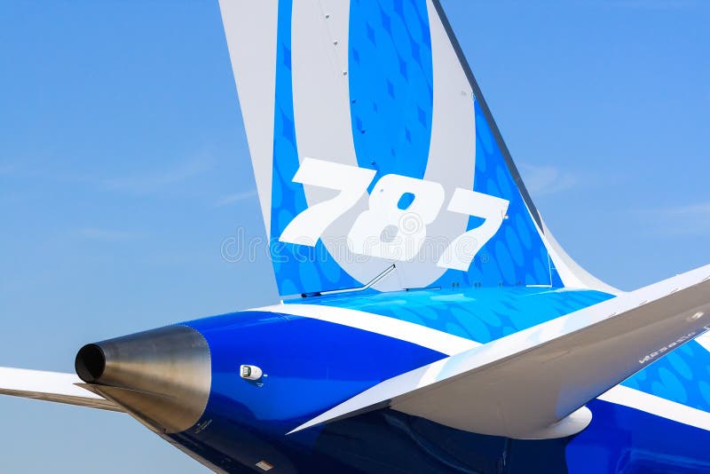 Boeing 787-10 Dreamliner detail royalty free stock photography Boeing 787-10 Dreamliner detail royalty free stock photography