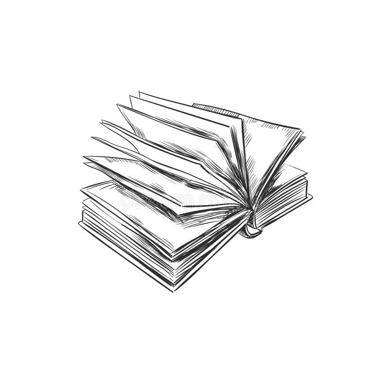 Boek Hand getrokken illustratie De stijl van de schets pictogram retro wijnoogst Kan als embleem voor boekhandel of winkel, bibli vector illustratie Boek Hand getrokken illustratie De stijl van de schets pictogram retro wijnoogst Kan als embleem voor boekhandel of winkel, bibli vector illustratie