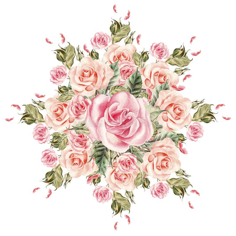 Boeket van bloemen watercolor vector illustratie Boeket van bloemen watercolor vector illustratie