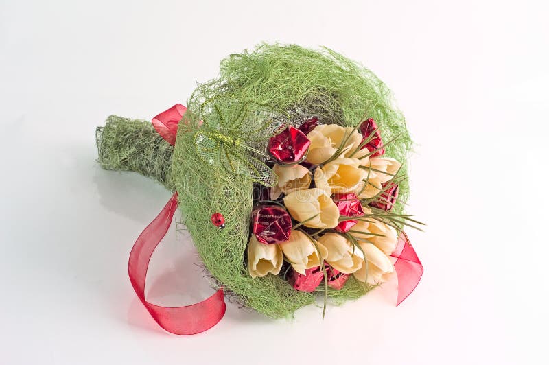 Boeket kunstbloemen stock afbeelding