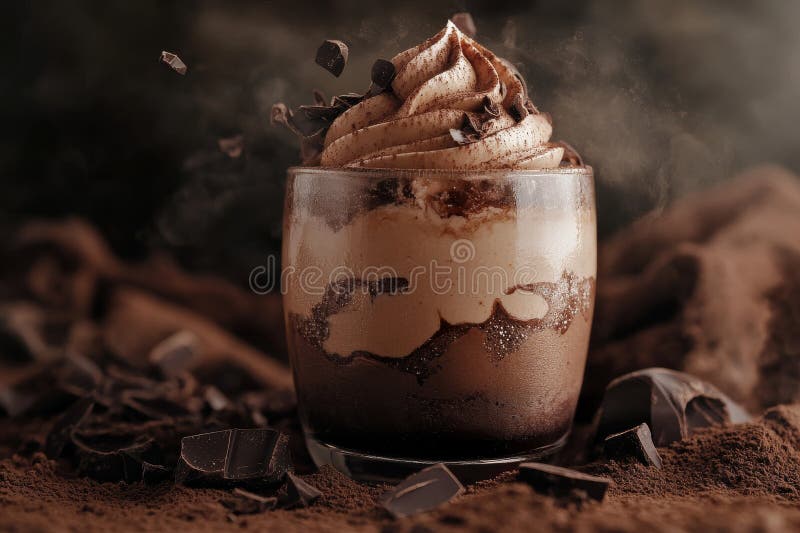 Bogate tło muzy mocha prezentujące ciemne tekstury i czekoladowe warstwy brązowe. fotografia royalty free