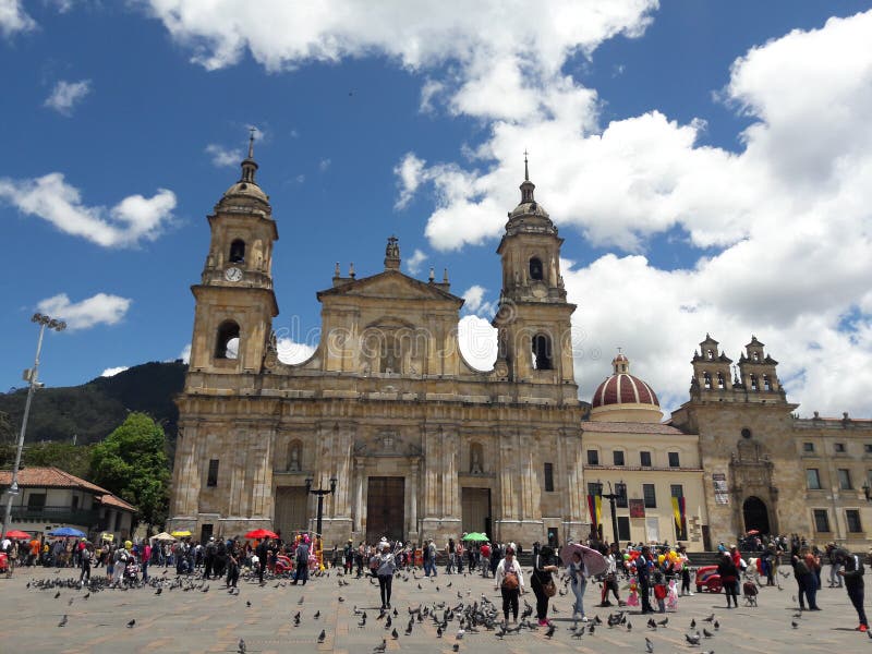 Bogota Kolumbien Kirche im Hauptplatz stockfotografie Bogota Kolumbien Kirche im Hauptplatz stockfotografie