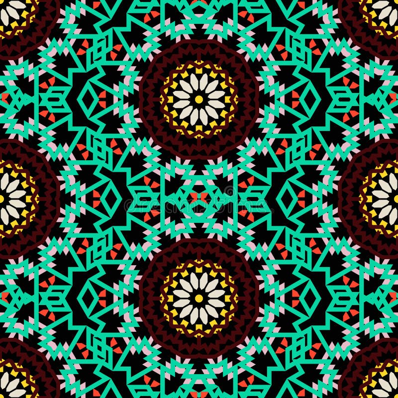 Bohemian pattern with big abstract flowers vector illustration Bohemian pattern with big abstract flowers vector illustration