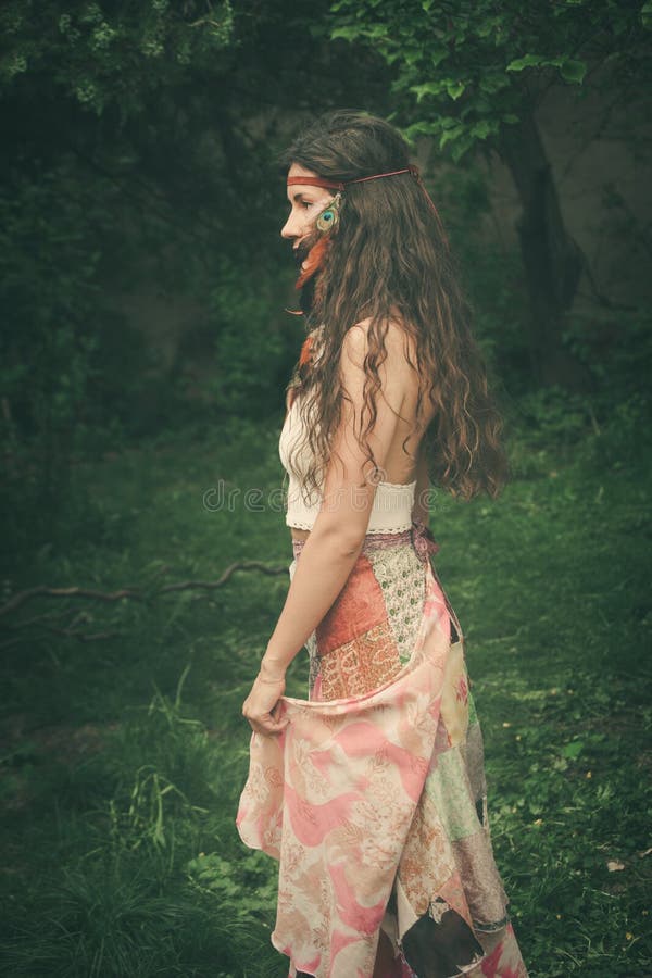 Bohemian style fashion girl outdoor shot royalty free stock image Bohemian style fashion girl outdoor shot royalty free stock image