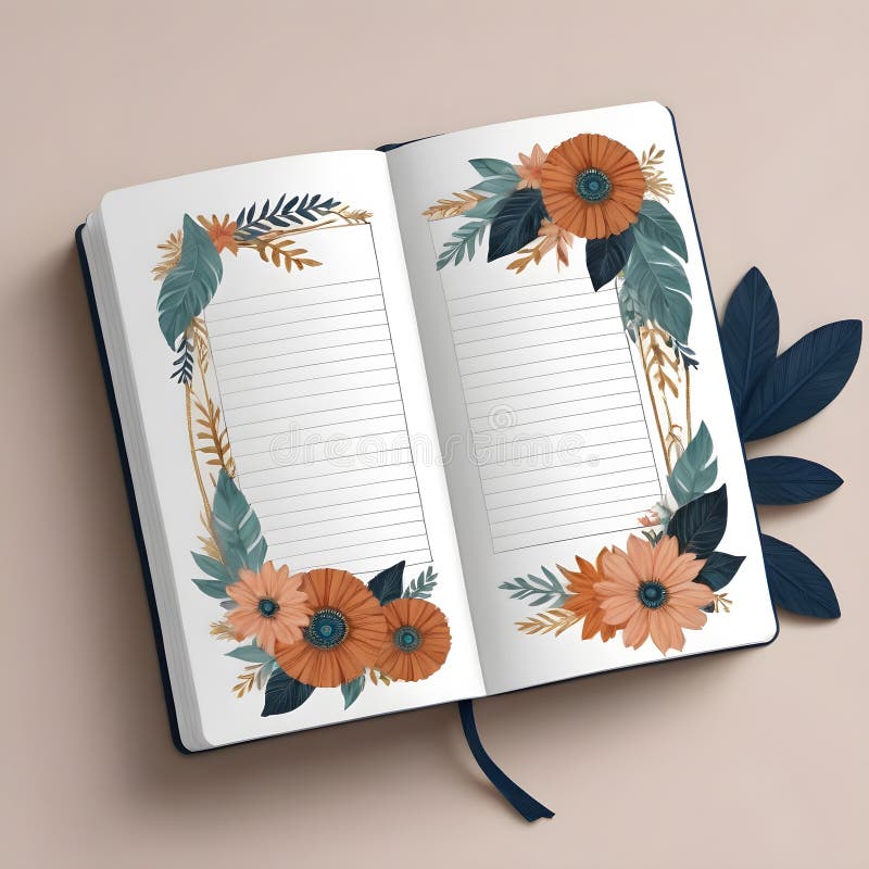 Boho Dream Journal Mockup Clipart ilustracji