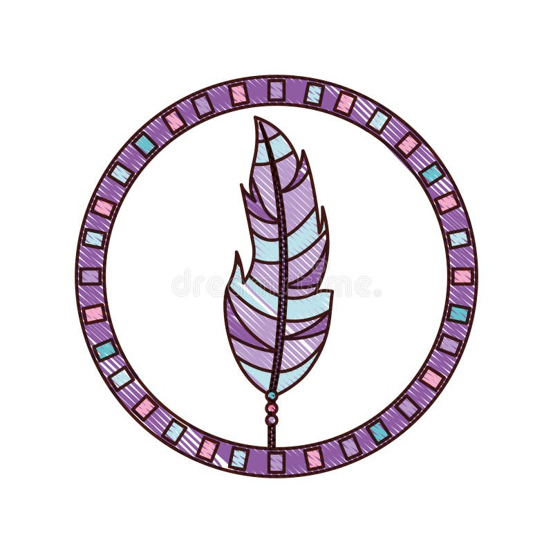 Boho Style Decorative Feather Stock Vector Illustration of hippie
