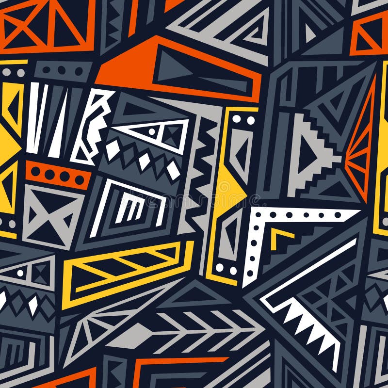 Boho style seamless texture royalty free illustration