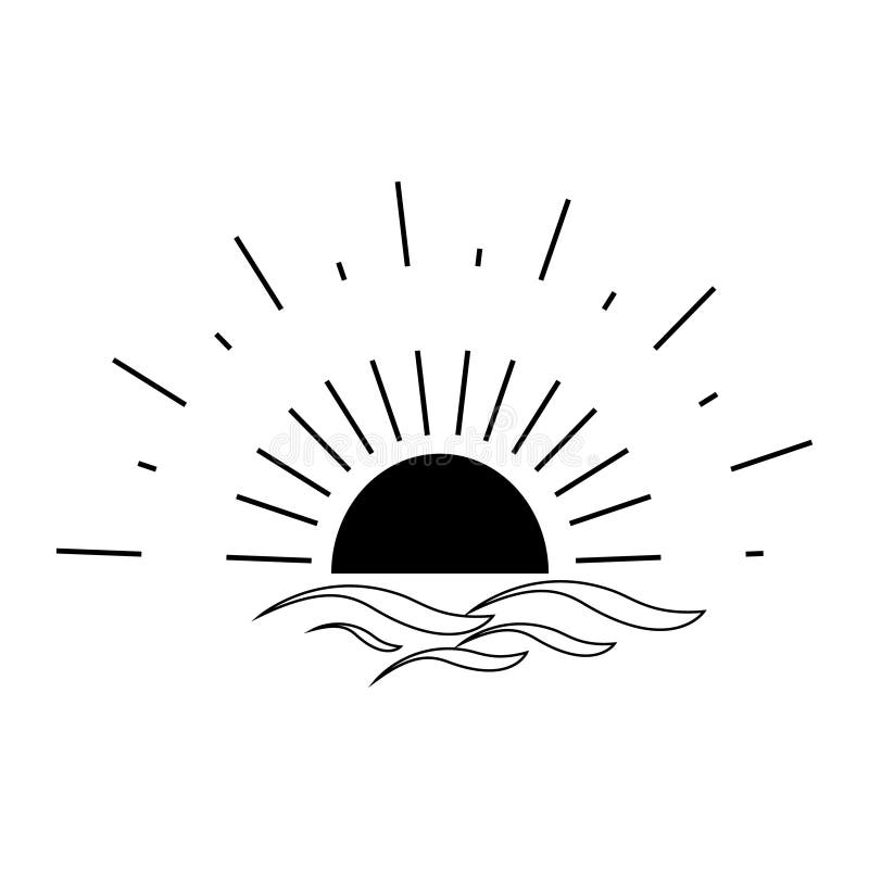 Boho Sunrise Logo, Sun Line Art Vector. Sunset Stock Vector Logo Design ...