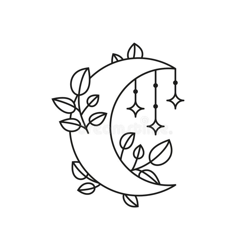 Boho цветочный полумесяц с листьями и ювелирные изделия. бесплатная иллюстрация