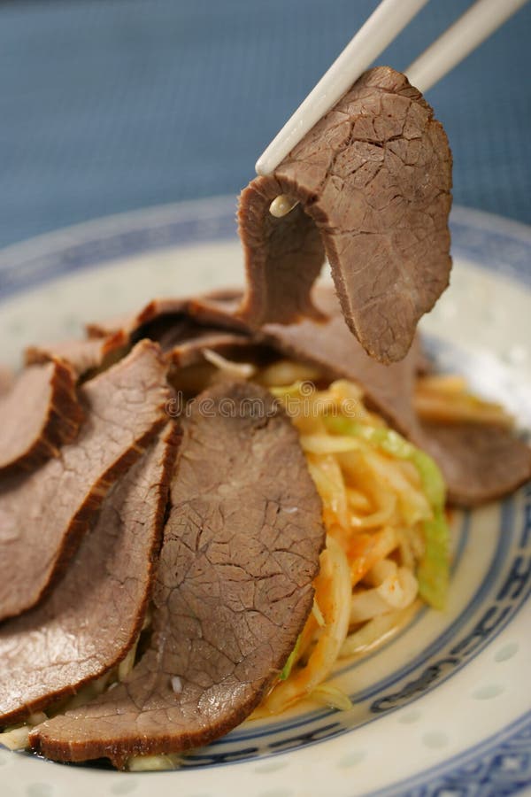 Boiled beef slices with vegetables