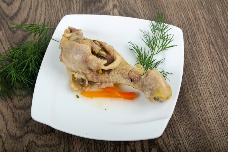 Boiled chicken leg stock photo. Image of green, chicken - 112080120