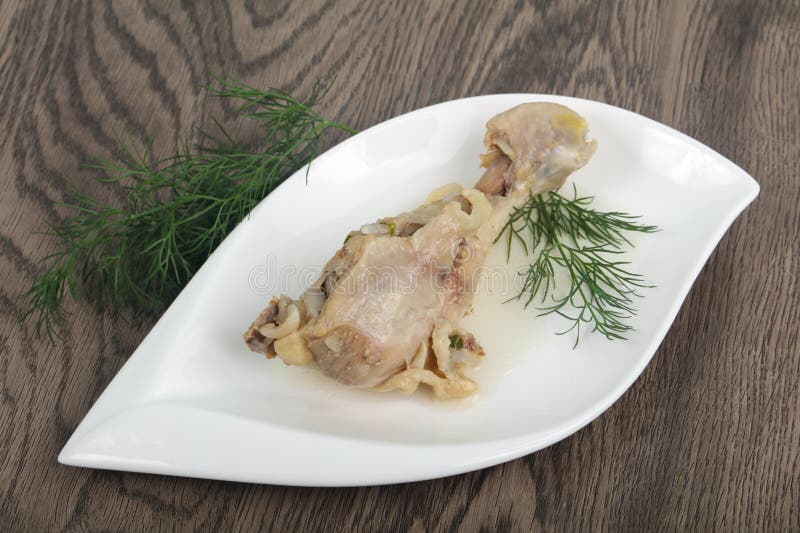 Boiled chicken leg stock image. Image of sauce, orange - 112845927