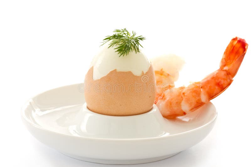 Boiled Egg and Large Shrimp Stock Image Image of eggcup, easter 23808001