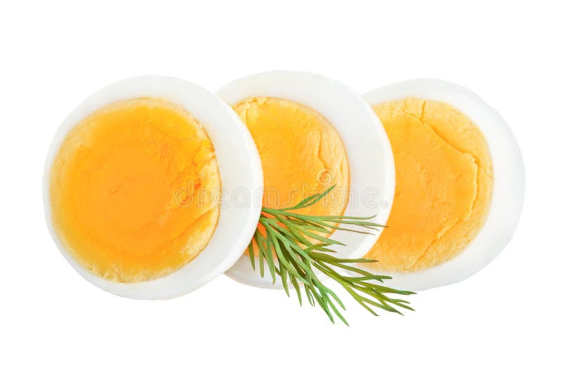 Boiled Egg Slice Isolated on White Background Stock Image Image of