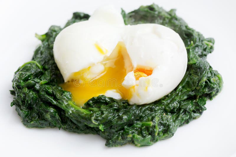 Boiled egg and spinach