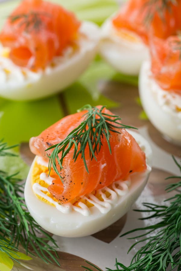 Boiled Eggs with Salted Salmon Stock Photo Image of cooked, delicacy