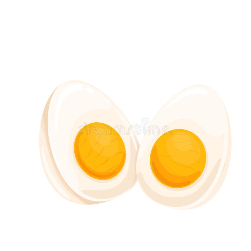 Boiled, half, sliced chiken eggs royalty free illustration