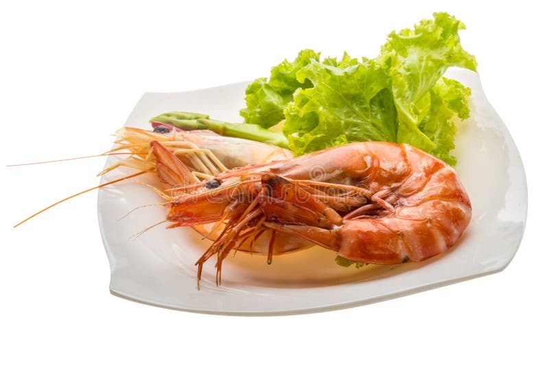 Boiled king prawns