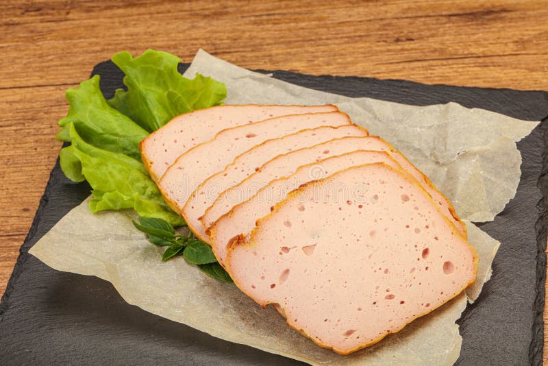 Boiled Pork Sausage Over Board Stock Photo Image of tasty, meal