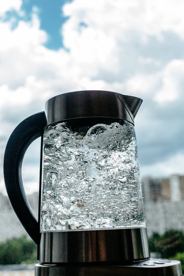 Boiling Clear Water in Kettle Stock Photo Image of boil, bubbles