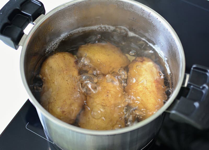 Boiling Potatoes in Hot Water Stock Photo - Image of vegetarian, plenty